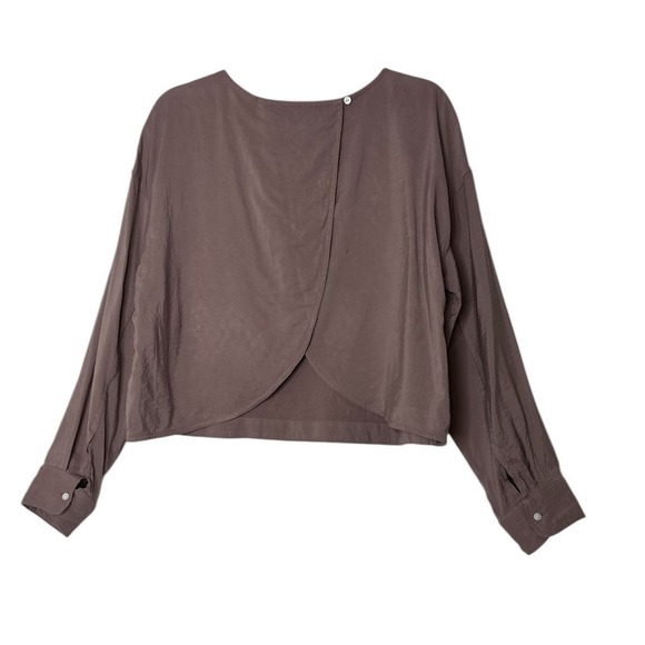 Madewell Top Women‎ Medium Relaxed Mauve Long Sleeve Formal Career Minimalist - Picture 2 of 8
